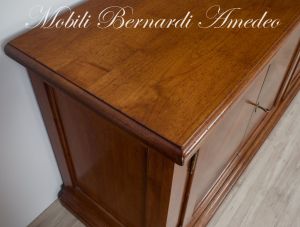 Removable living room furniture in walnut wood with classic style doors and drawers